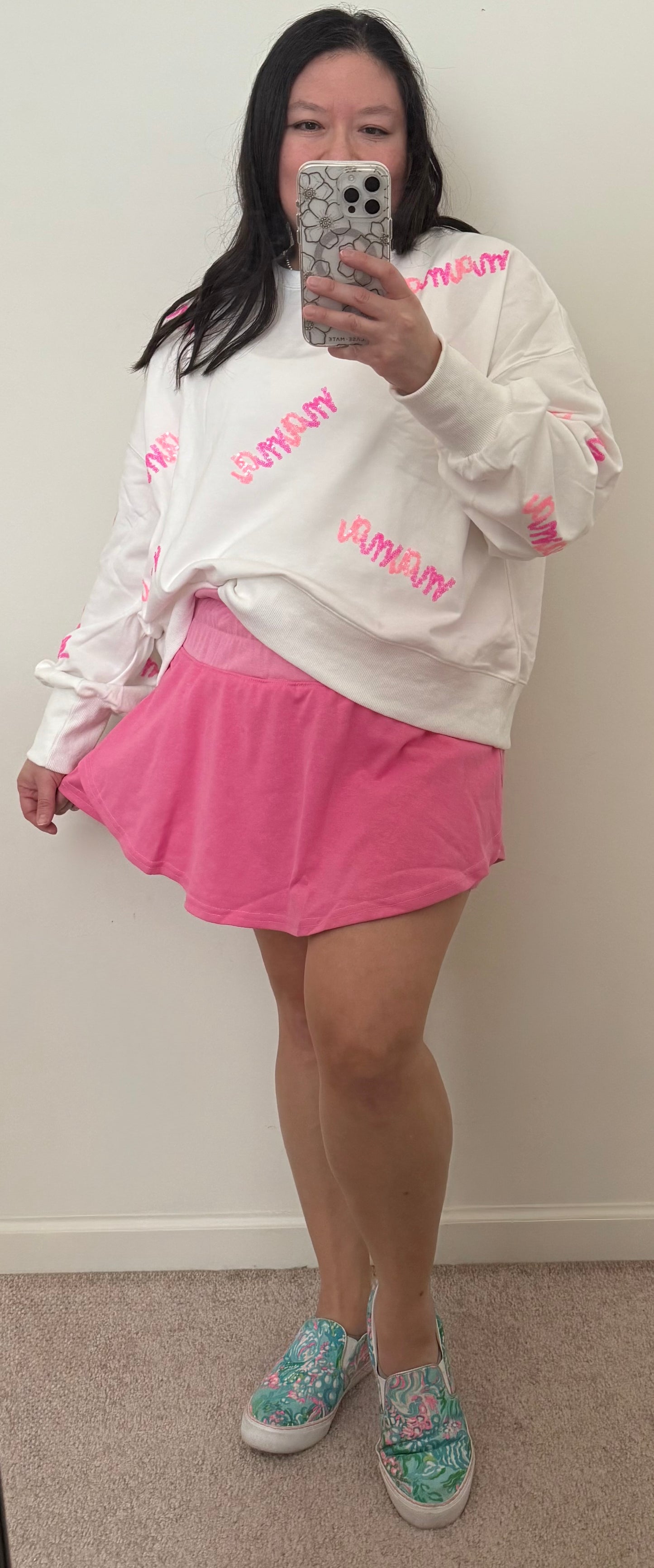 Erika High Waisted Pink Skort