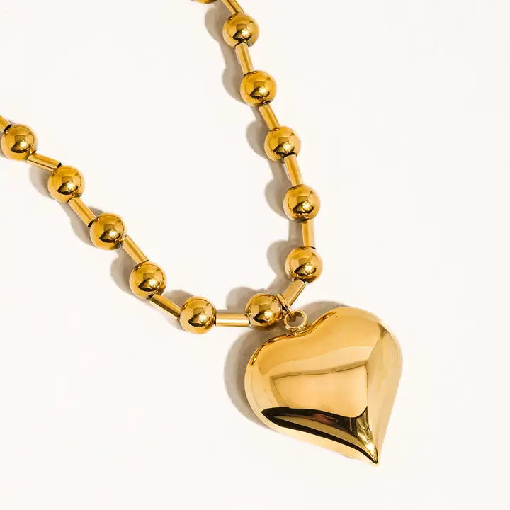 Large Heart Chain Necklace