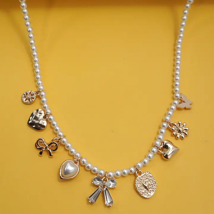 Keni Charm Pearl Necklace