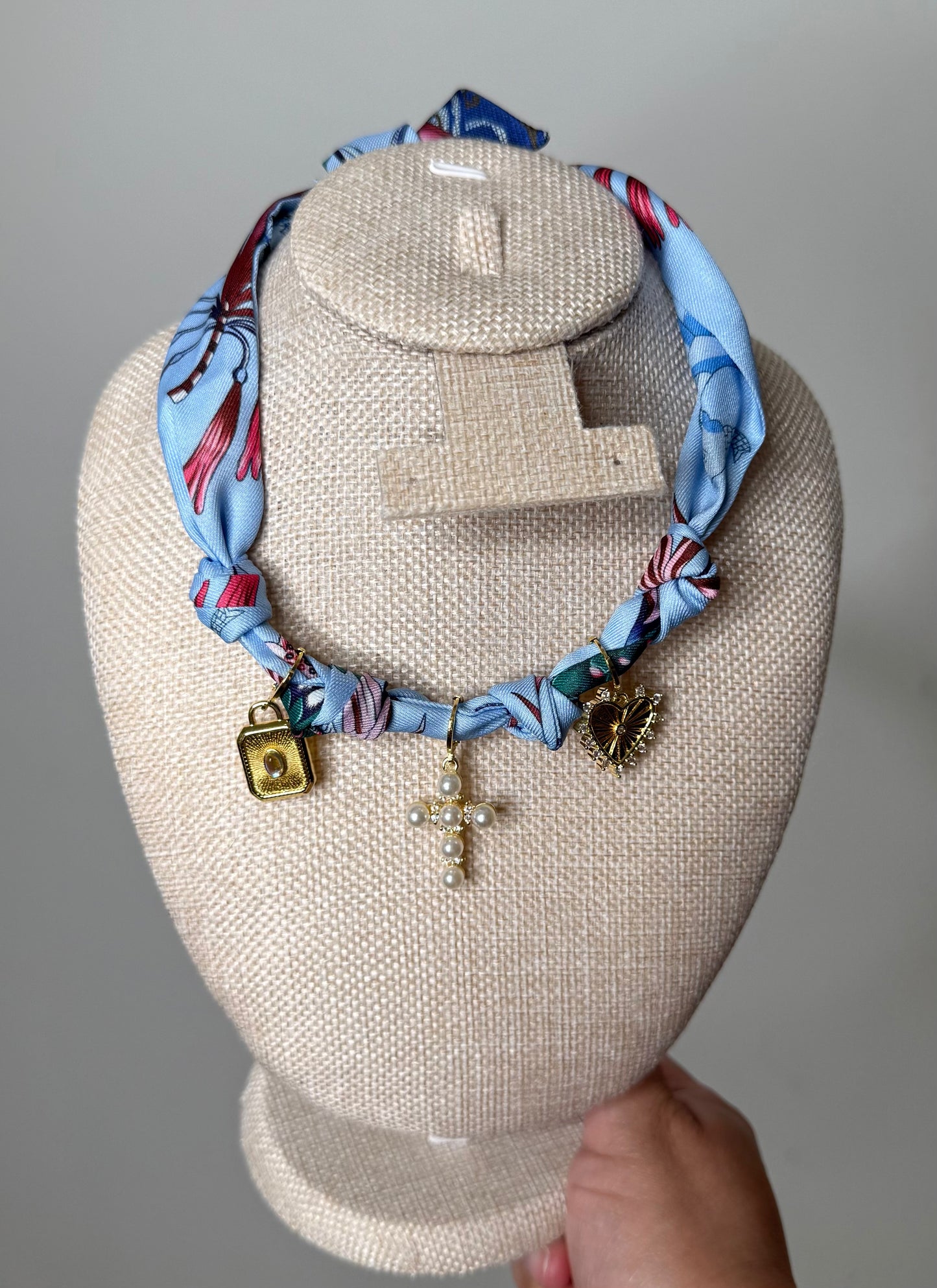 Mimi Charm Scarf Necklace