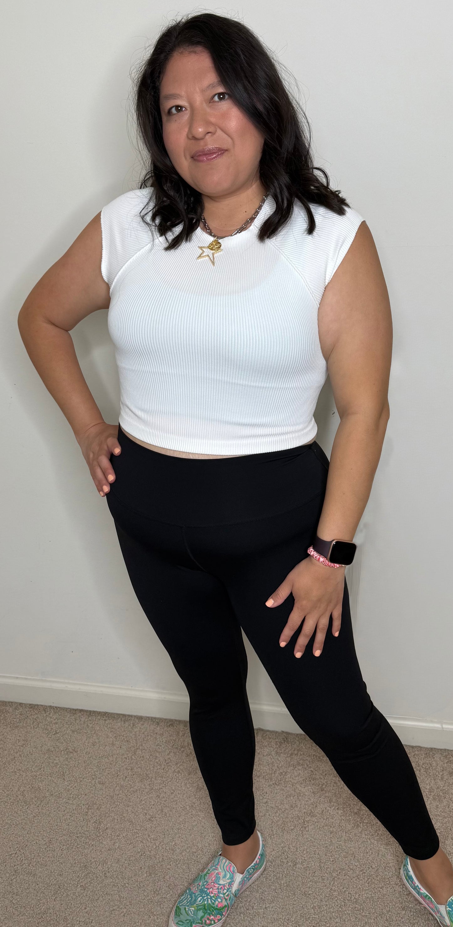 Megan Short Sleeve Seamless- White