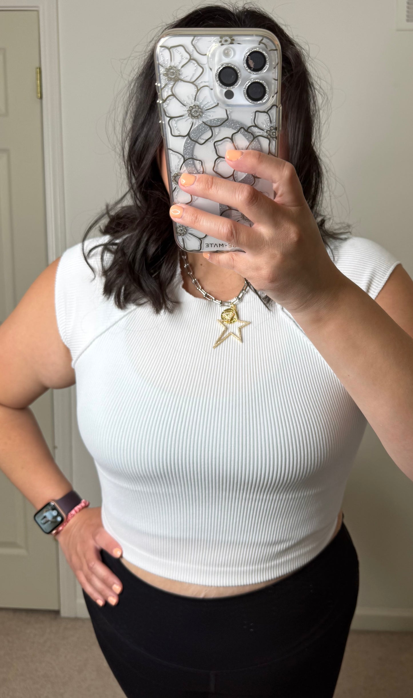 Megan Short Sleeve Seamless- White