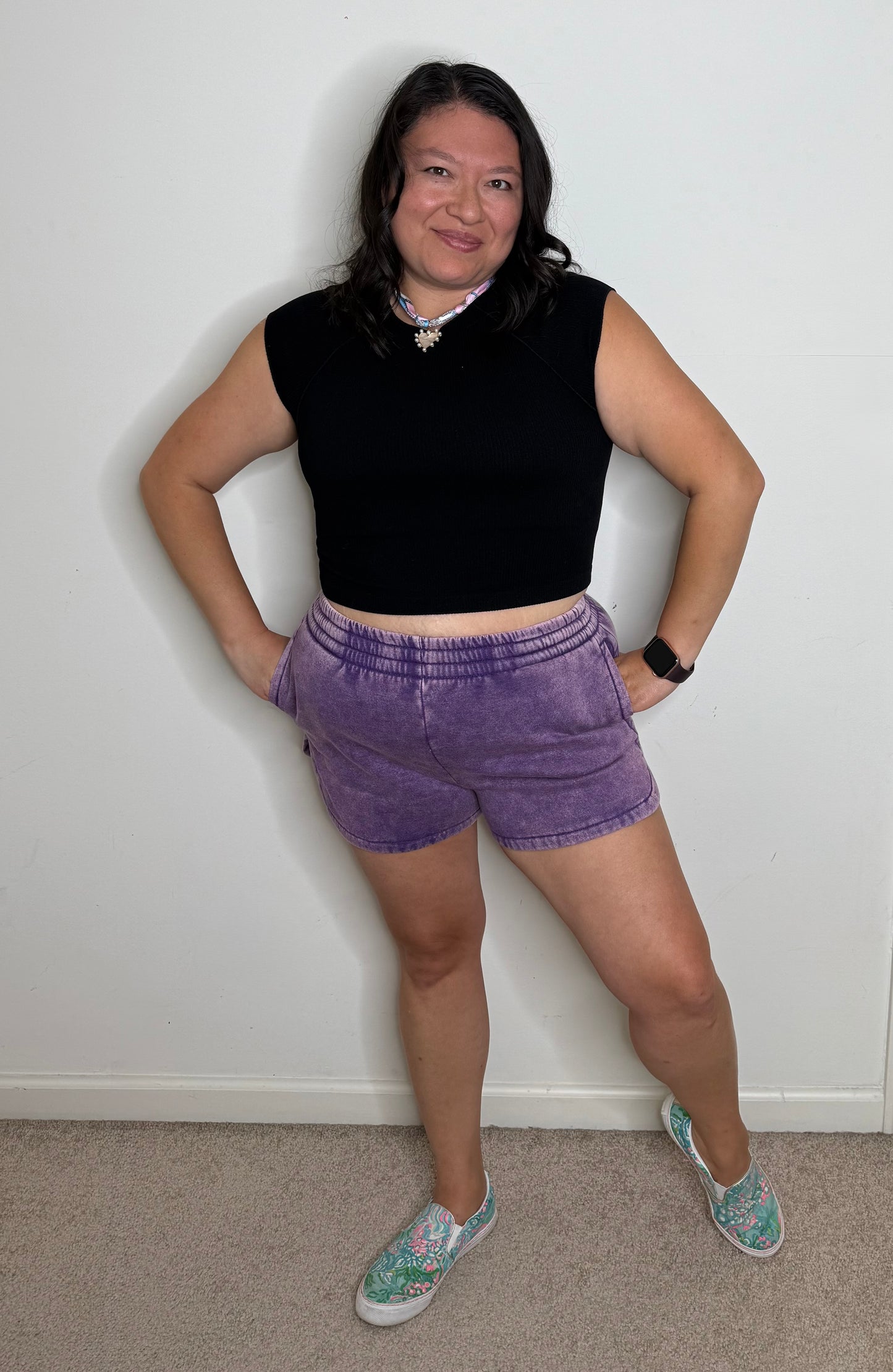 Stephanie Dolphin Shorts- Purple