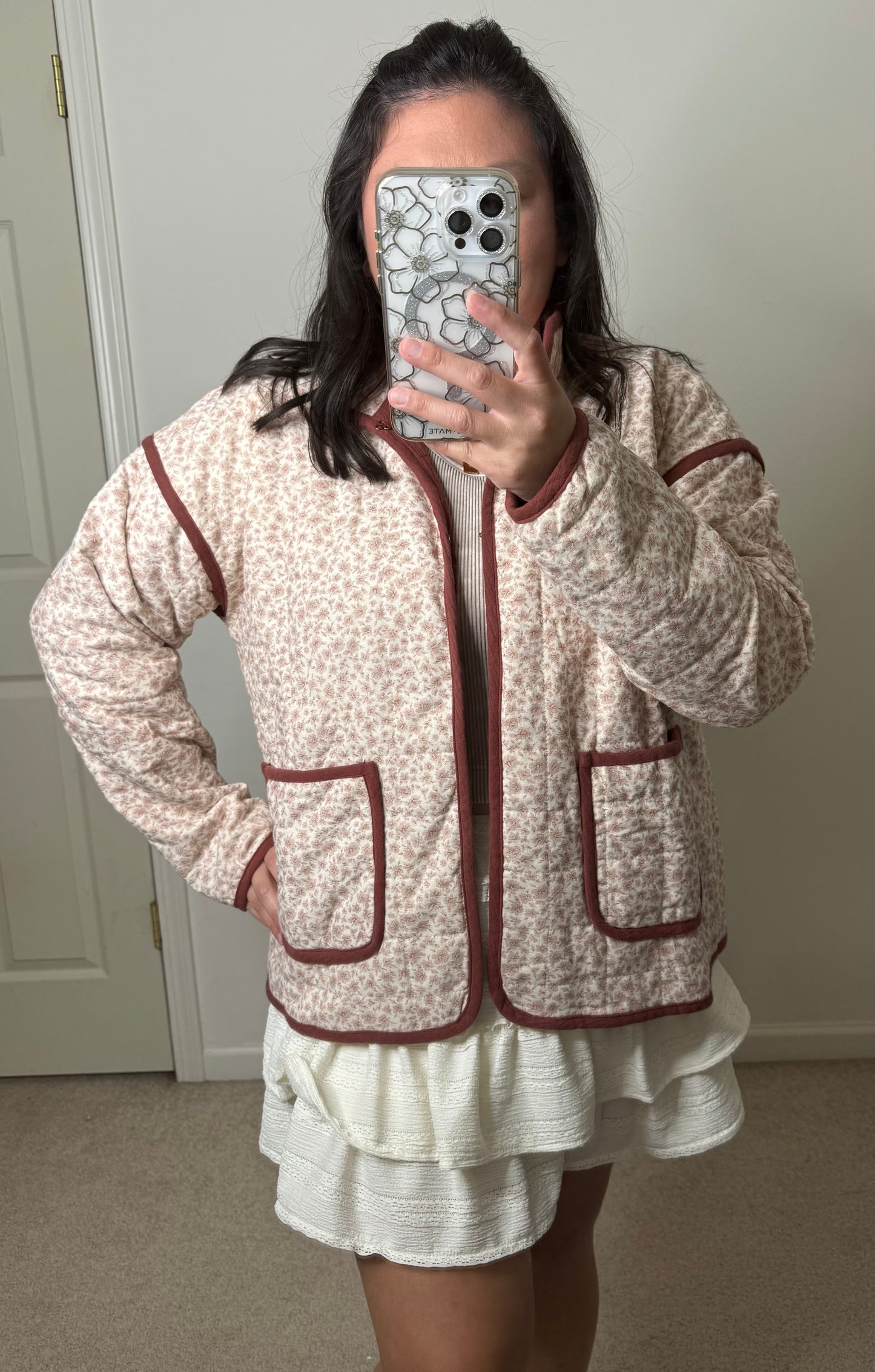 Quilted Floral Coat