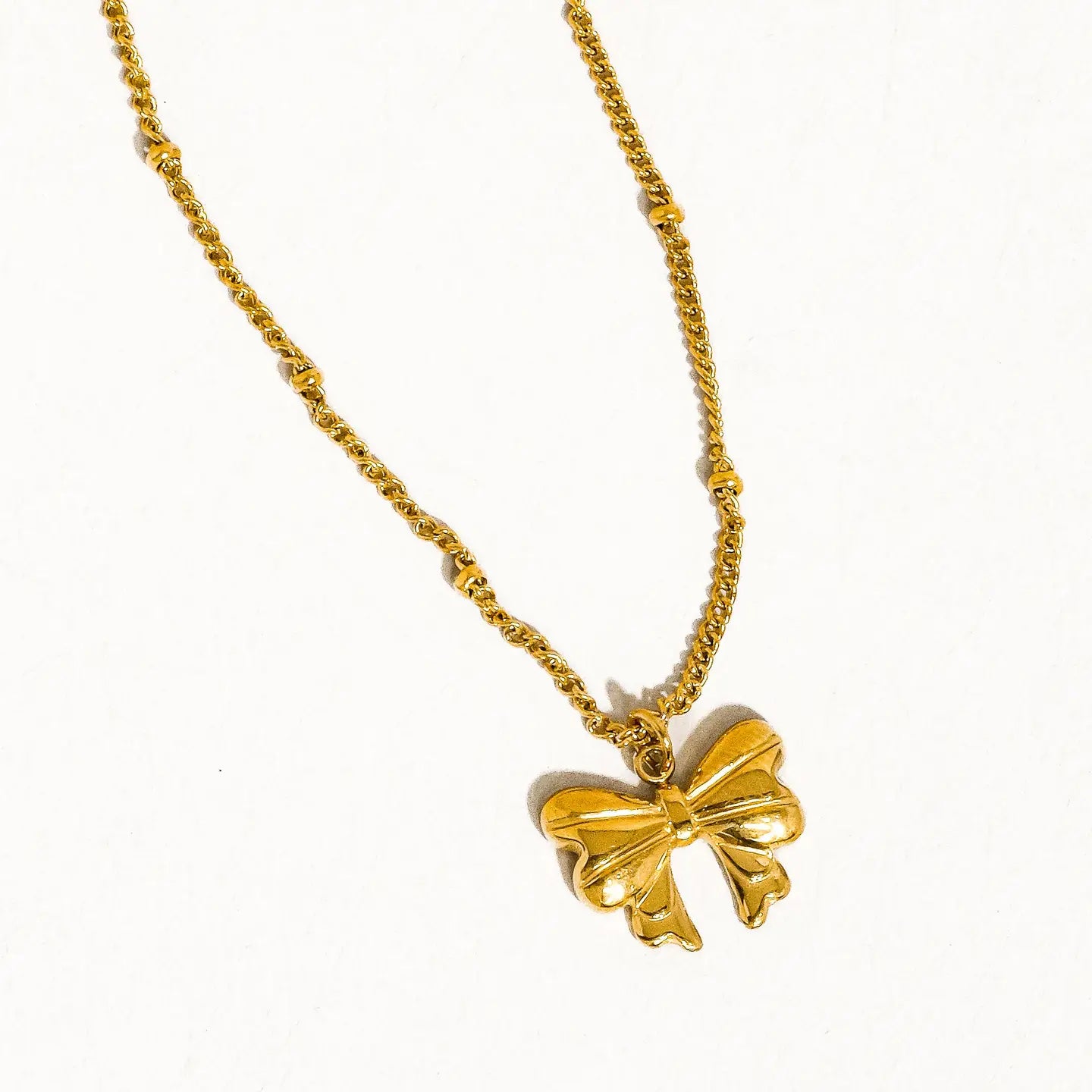 Gold Bow Necklace