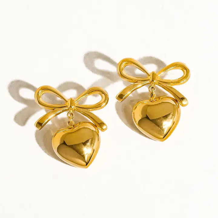 Bow Heart Earring