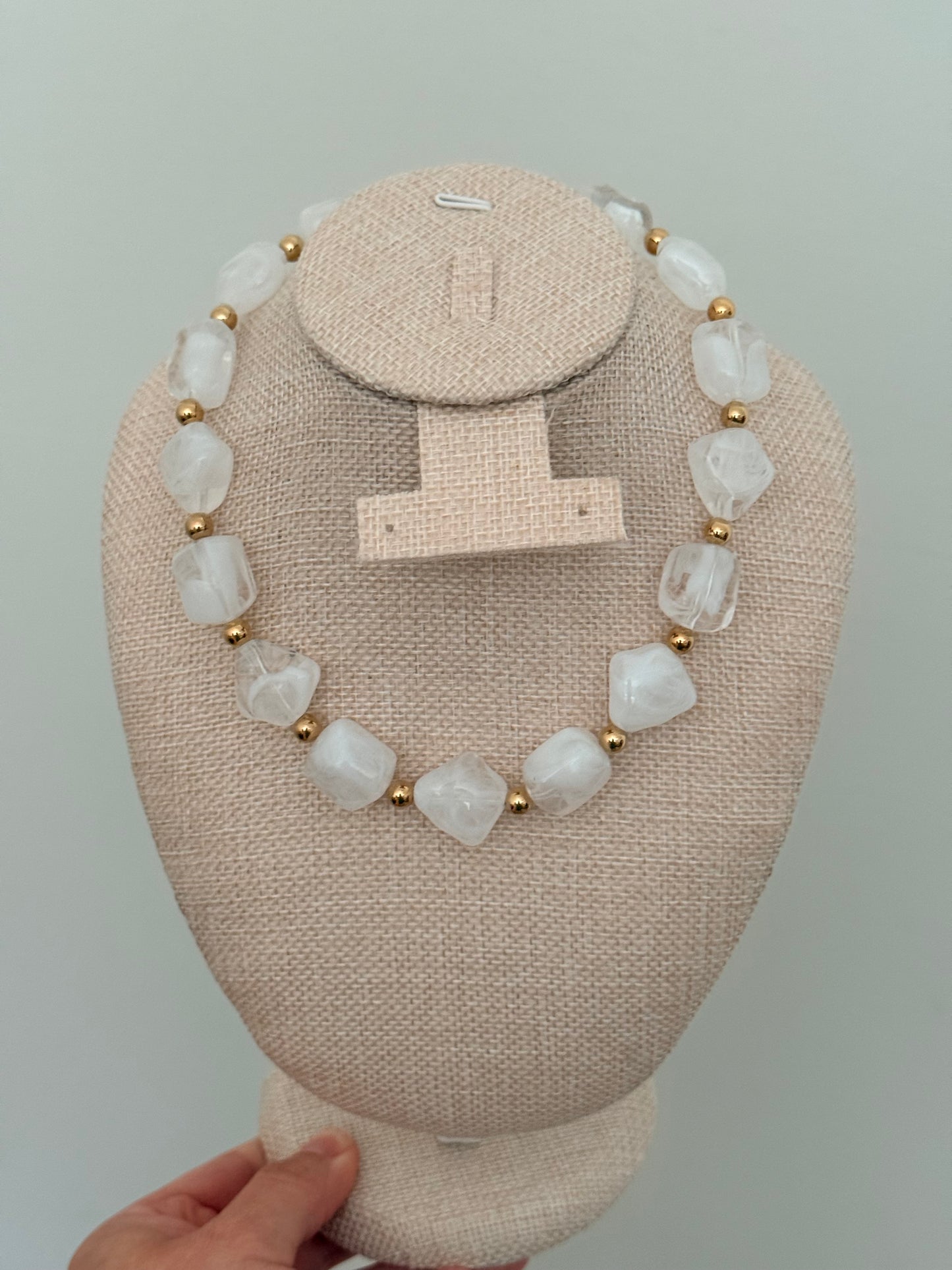 Yvonne White Beaded Necklace