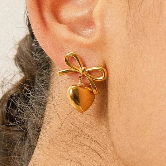 Bow Heart Earring