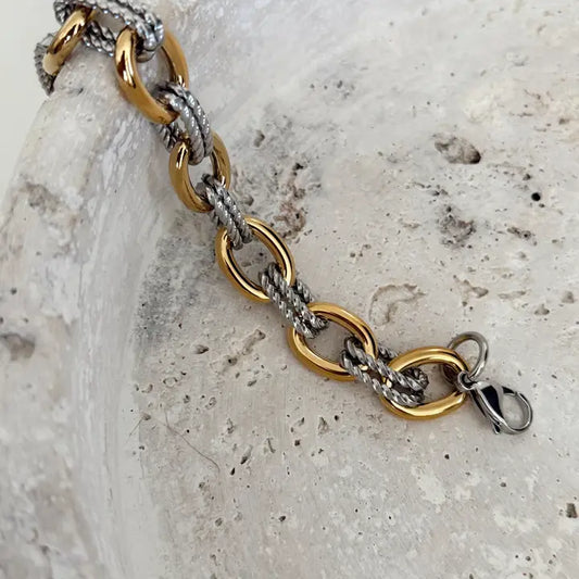 2 Tone Chunky Bracelet