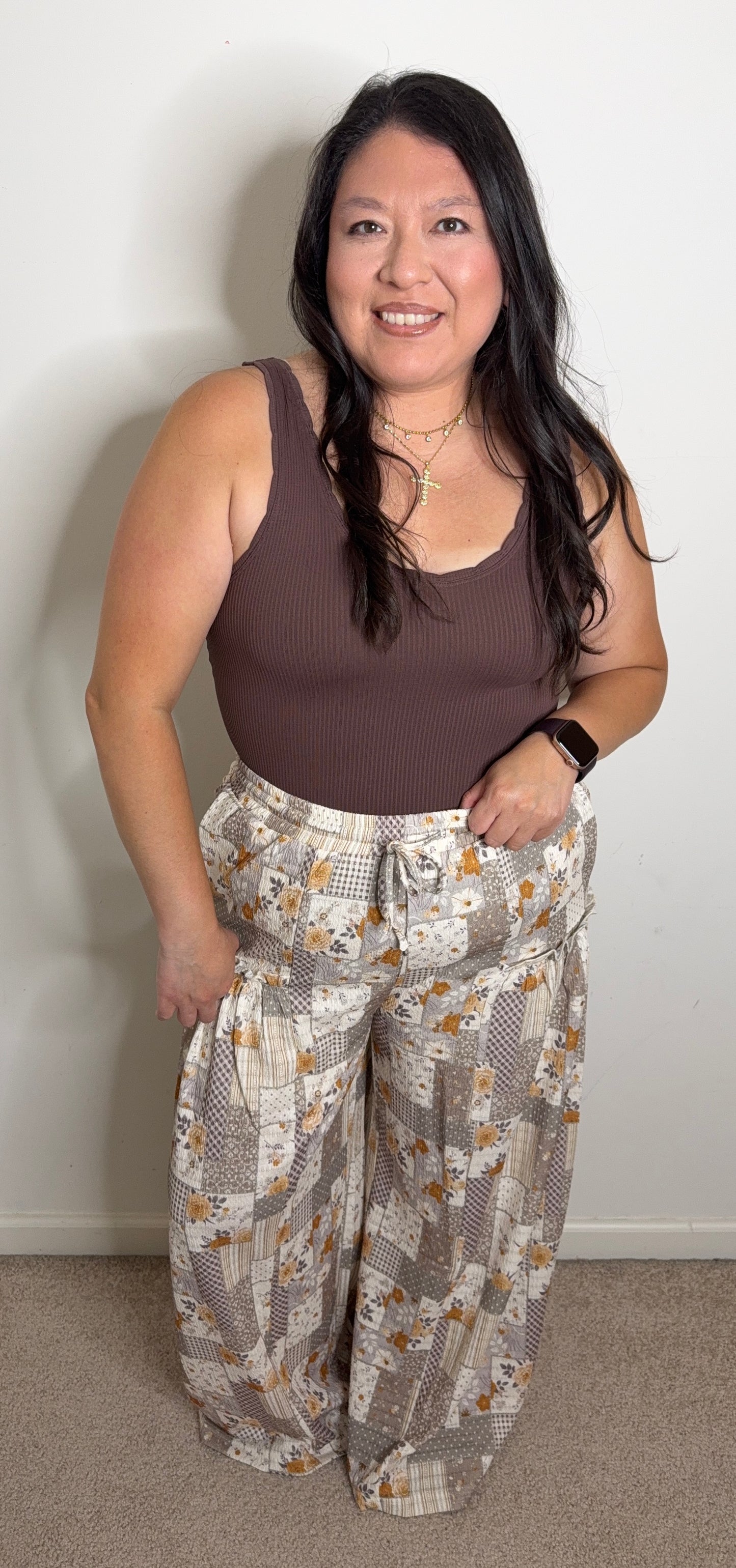 Melissa - Patchwork Wide Leg Pants