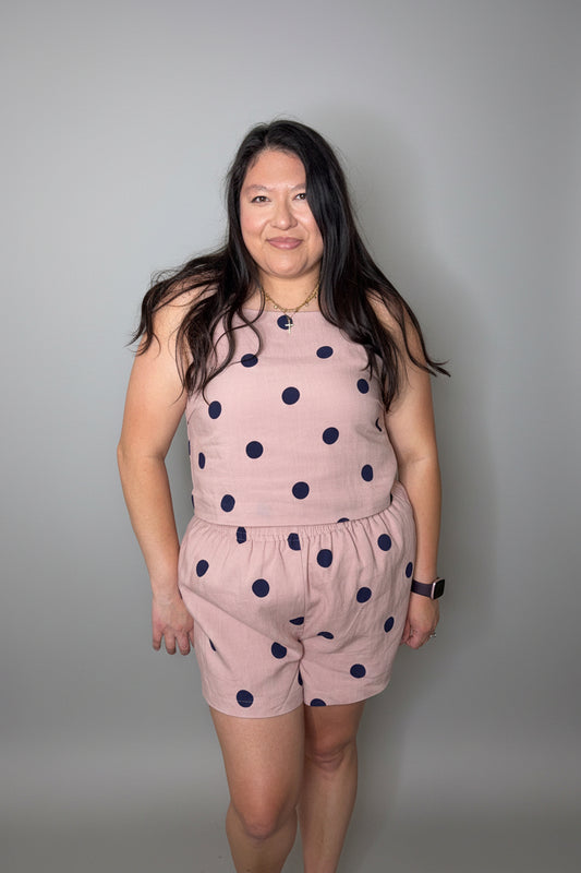 Mary Polka Dot Linen set