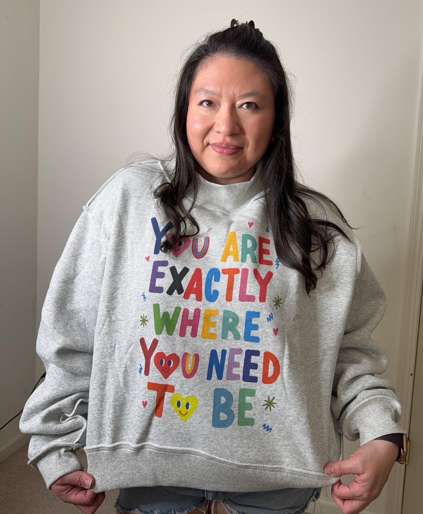 Jen - Your Exactly where you need to be Reversible Mockneck Sweatshirt