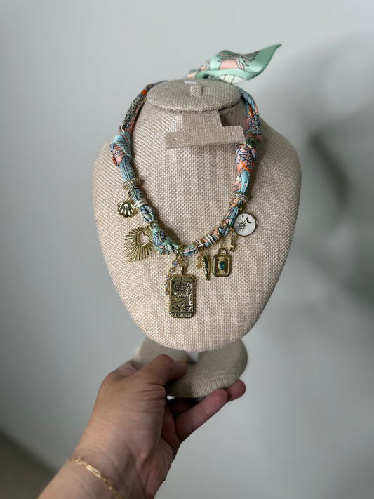 Lucero - Multi Charm Scarf Necklace