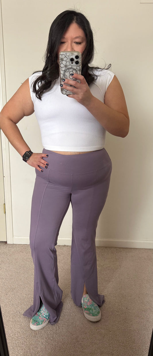Norma Slit Leggings - Purple