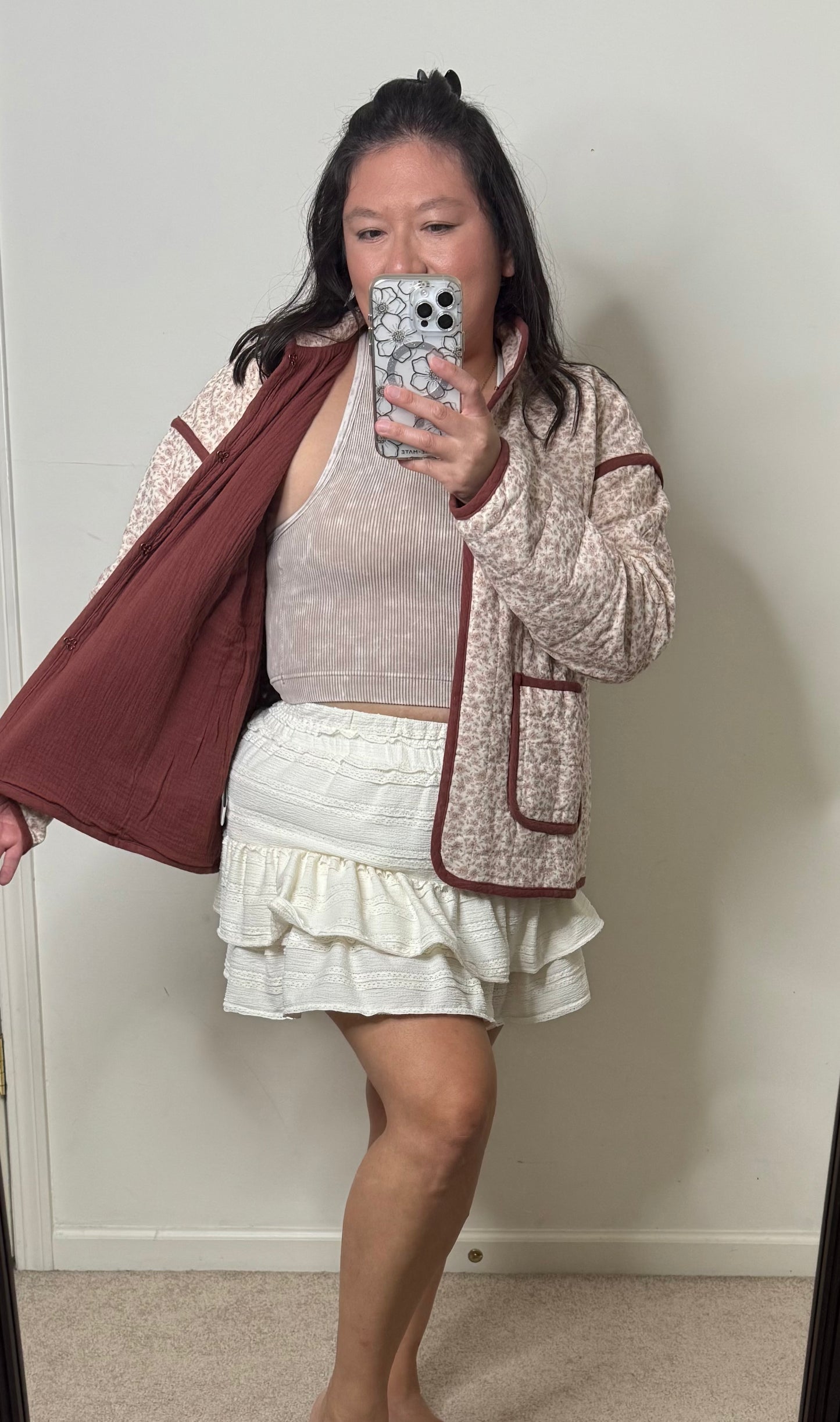 Quilted Floral Coat