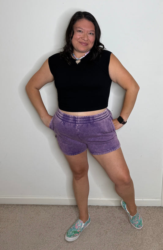 Stephanie Dolphin Shorts- Purple