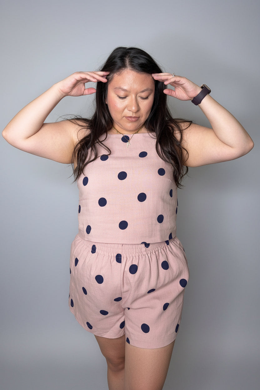 Mary Polka Dot Linen set