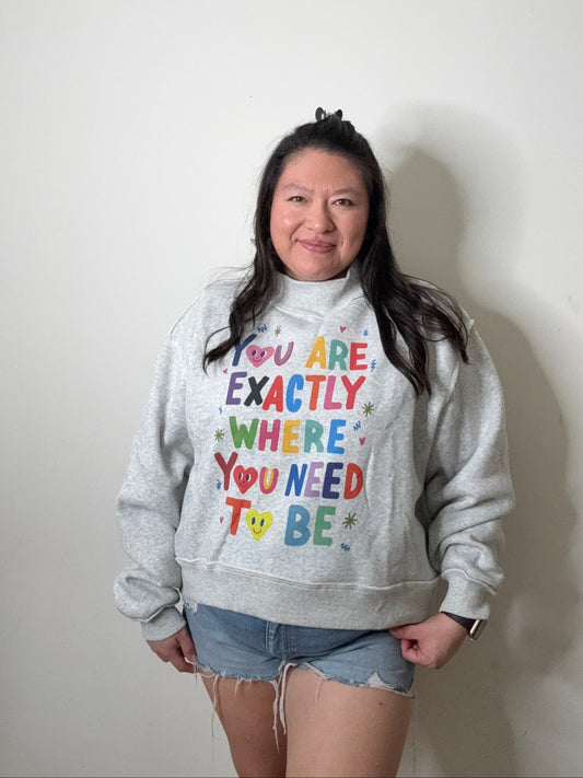 Jen - Your Exactly where you need to be Reversible Mockneck Sweatshirt